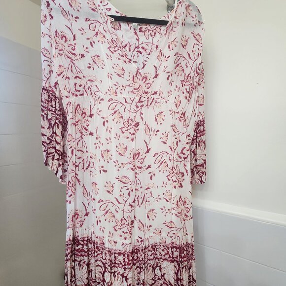 Vintsge Lucky Brand 3/4 Flutter Sleeve Dress - Picture 1 of 3